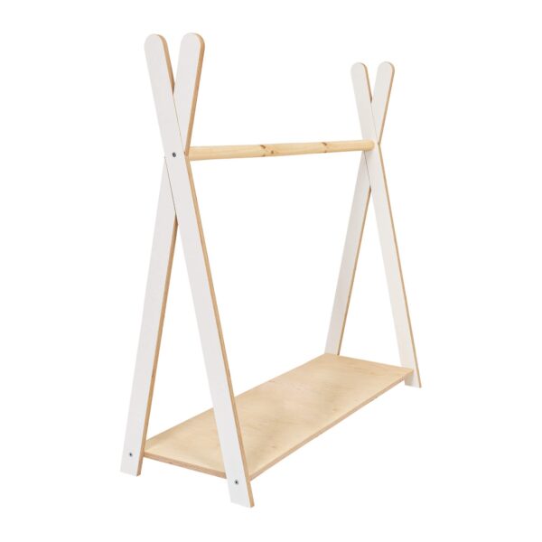 Tipi apģērbu plaukts bērniem - liels balts